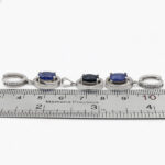 نیم ست یاقوت کبود الماس تراش نقره زنانه طرح عاطفه - Image 2