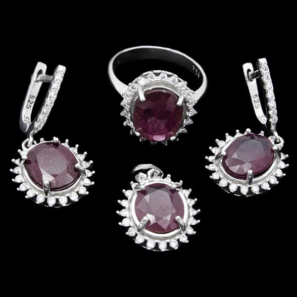 ۷-۷-۰۴۳ red-ruby-woman-set (2) نیم ست یاقوت سرخ زنانه نقره خاص