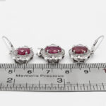 نیم ست یاقوت سرخ الماس تراش نقره زنانه طرح دنا - Image 2