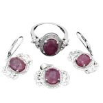 نیم ست یاقوت سرخ الماس تراش نقره زنانه طرح دنا