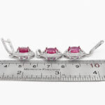 نیم ست یاقوت سرخ الماس تراش نقره زنانه طرح دینا - Image 3