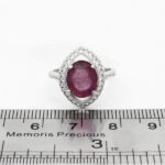 نیم ست یاقوت سرخ الماس تراش نقره زنانه طرح دینا - Image 2