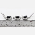 نیم ست یاقوت کبود الماس تراش نقره زنانه طرح دیارا - Image 3