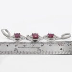 نیم ست یاقوت سرخ الماس تراش نقره زنانه طرح گیتی - Image 2