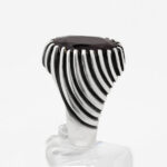 انگشتر گارنت الماس تراش نقره مردانه طرح سهران - Image 2