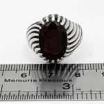 انگشتر گارنت الماس تراش نقره مردانه طرح سهران - Image 3