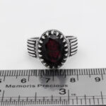 انگشتر گارنت الماس تراش نقره مردانه طرح شناسا - Image 2