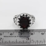 انگشتر گارنت الماس تراش نقره مردانه طرح شهاب - Image 3