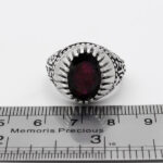 انگشتر گارنت الماس تراش نقره مردانه طرح یا ابوفاضل - Image 3