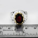 انگشتر گارنت الماس تراش فاخر دست ساز نقره مردانه طرح شهرخ - Image 2