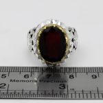 انگشتر گارنت الماس تراش فاخر دست ساز نقره مردانه طرح شهروز - Image 2