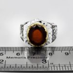 انگشتر گارنت الماس تراش فاخر دست ساز نقره مردانه طرح شهریار - Image 3