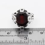 انگشتر گارنت الماس تراش نقره مردانه طرح معین - Image 2