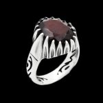 انگشتر گارنت الماس تراش نقره مردانه طرح مهرشاد - Image 5