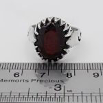 انگشتر گارنت الماس تراش نقره مردانه طرح مهرشاد - Image 2