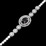 دستبند گارنت الماس تراش نقره زنانه طرح غزال - Image 4