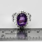 انگشتر آمیتیست الماس تراش فاخر دست ساز نقره مردانه طرح شهران - Image 4