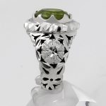 انگشتر فاخر دست ساز زبرجد الماس تراش نقره مردانه طرح شهداد - Image 4