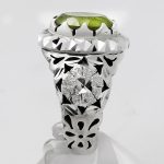انگشتر فاخر دست ساز زبرجد الماس تراش نقره مردانه طرح شهراد - Image 4