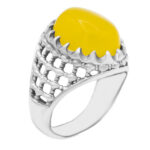 انگشتر شرف الشمس نقره مردانه طرح ضریح + حکاکی