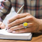 انگشتر شرف الشمس نقره مردانه طرح ضریح + حکاکی - Image 3