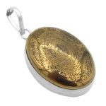 گردنبند حدید صینی نقره طرح دور ساده "اذکار مبارکه" + حرز امام جواد (ع) + تربت امام حسین (ع)