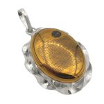 گردنبند حدید صینی نقره طرح پیچک "سوره یاسین" + حرز امام جواد (ع) + تربت امام حسین (ع)