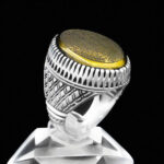 انگشتر حدید صینی نقره مردانه طرح "آیت الکرسی" - Image 2