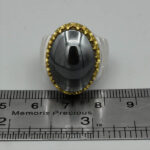 انگشتر حدید صینی نقره مردانه طرح دور طلایی هاتف + حکاکی - Image 2