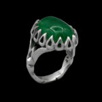 انگشتر یشم نقره مردانه طرح هاتف