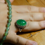 انگشتر یشم نقره مردانه طرح هاتف - Image 4