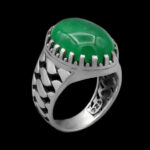 انگشتر یشم نقره مردانه طرح ونداد