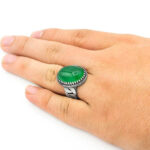 انگشتر یشم نقره مردانه طرح آرتان - Image 4