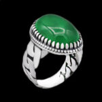 انگشتر یشم نقره مردانه طرح آرتان