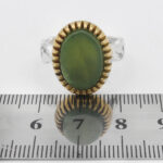 انگشتر یشم نقره مردانه طرح دور طلایی آرنا - Image 4