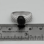 انگشتر عقیق مشکی نقره زنانه طرح صبا - Image 3