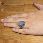 انگشتر عقیق کبود نقره مردانه طرح یارقیه (س) - Image 3