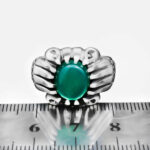 انگشتر عقیق سبز نقره مردانه طرح آرتان - Image 4