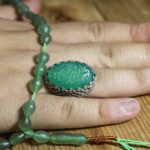 انگشتر عقیق سبز نقره مردانه طرح "علی ولی الله (ع)" - Image 3