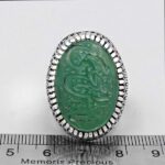 انگشتر عقیق سبز نقره مردانه طرح یا حسن مجتبی (ع) - Image 3