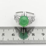 انگشتر عقیق سبز نقره مردانه طرح ابهر - Image 3