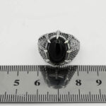 انگشتر عقیق مشکی نقره مردانه طرح آرتان - Image 4