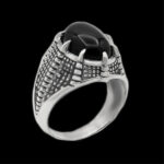 انگشتر عقیق مشکی نقره مردانه طرح آرتان - Image 5