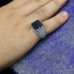 انگشتر عقیق مشکی نقره مردانه طرح مربعی آرتین - Image 2