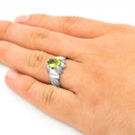 انگشتر زبرجد الماس تراش دست ساز نقره مردانه طرح ماهانا - Image 4