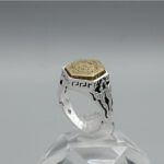 انگشتر حرز امام جواد (ع) نقره مردانه و زنانه طرح شش ضلعی یا امام حسین (ع) + تربت امام حسین (ع) - Image 2