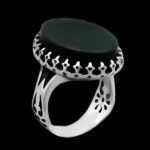 انگشتر یشم نقره مردانه طرح ستار