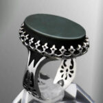 انگشتر یشم نقره مردانه طرح ستار - Image 2