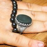 انگشتر یشم نقره مردانه طرح بهرام - Image 4