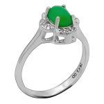 انگشتر یشم نقره زنانه طرح فرنوش